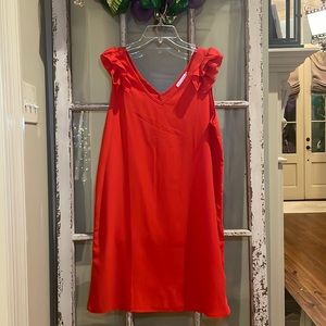 Red sleeveless dress
